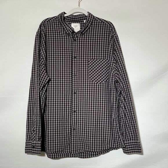Billy Reid Standard Fit Long Sleeve Button Down Gingham Shirt Gray Mens Size XXL - Picture 1 of 8